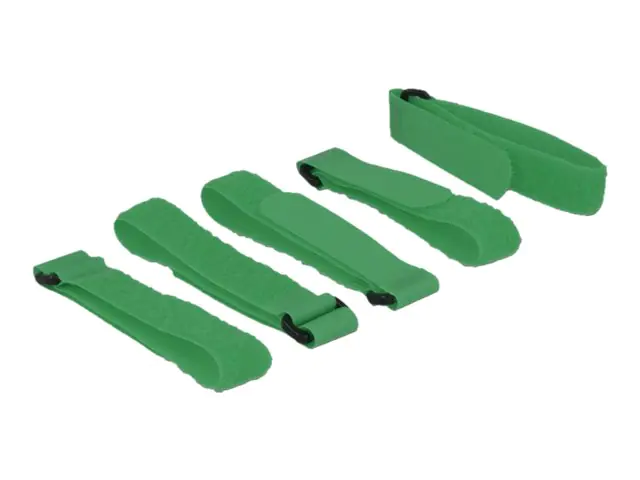 Delock Velcro - Kabelbinder - 30 cm - grün (Packung mit 5)