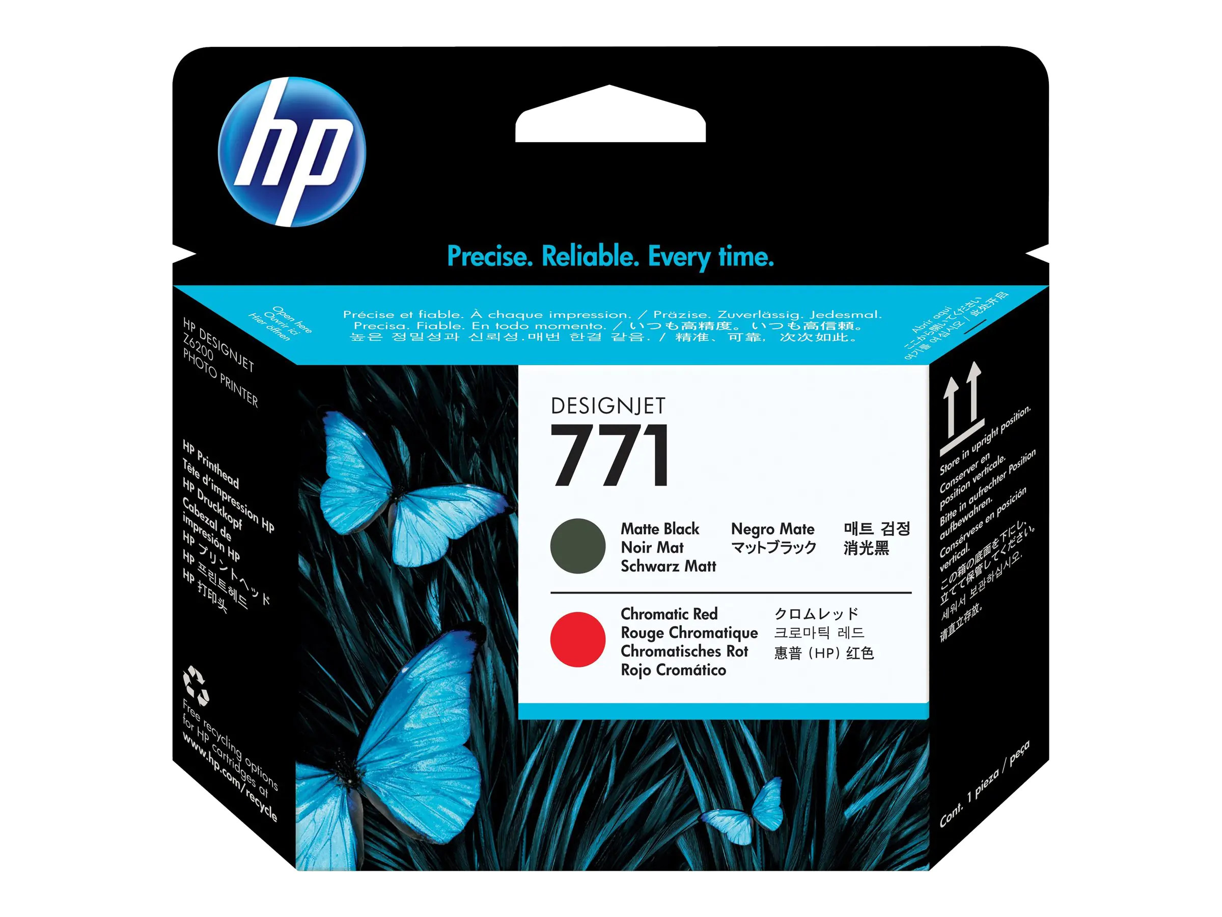 HP 771 - Mattschwarz, Chromatic Red - Druckkopf CE017A