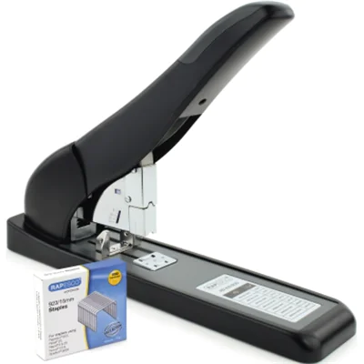 Rapesco 1551, 210 Blätter, Schwarz, Standard-Clinch, Kunststoff, Stahl, Oben, Bypass