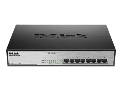 D-Link DGS 1008MP - Switch - unmanaged - an Rack montierbar - PoE (140 W)