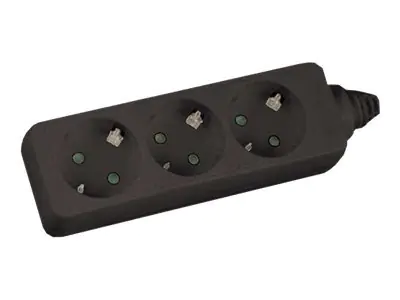 InLine - Steckdosenleiste - Ausgangsanschlüsse: 3 - 5 m Schnur - Schwarz