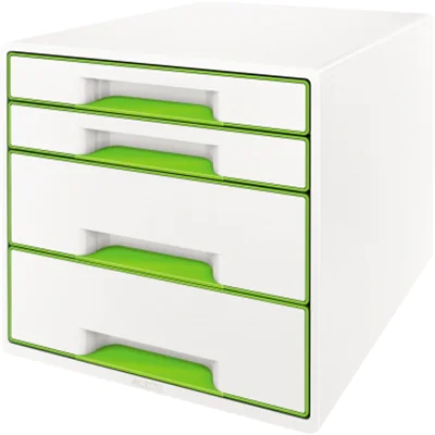 Leitz Schubladenbox WOW CUBE 52132044 4Schubfächer weiß/grün