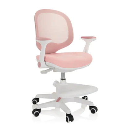 hjh OFFICE Kinderdrehstuhl KID ERGO Rolle universell (für Hart- und Teppichböden) Kunststoff rosa