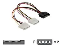 Delock - Netzteil - interne Stromversorgung, 4-polig (W) zu SATA-Stromstecker (W) - 20 cm