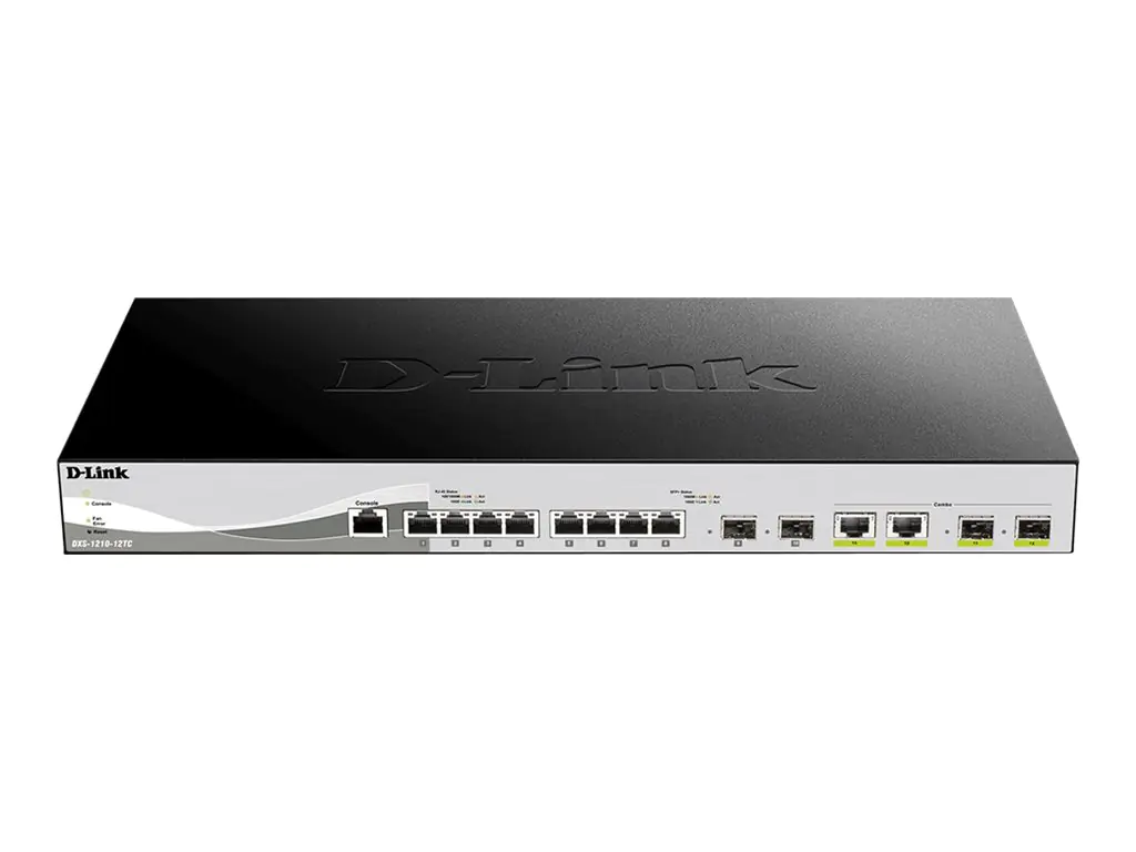 D-Link DXS 1210-12TC - Switch - Smart - 8 x 10GBase-T + 2 x combo 10 Gigabit SFP+/RJ-45 + 2 x SFP+ - Desktop, an Rack montierbar