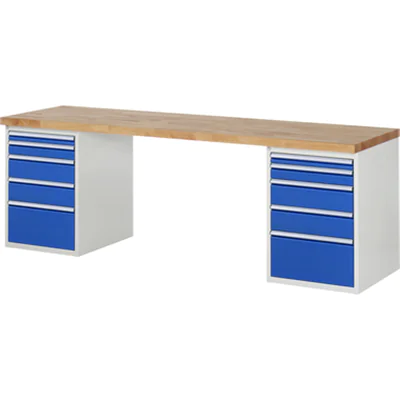 RAU Werkbank 7000 2.500 x 890 x 700 mm (B x H x T) enzianblau lichtgrau