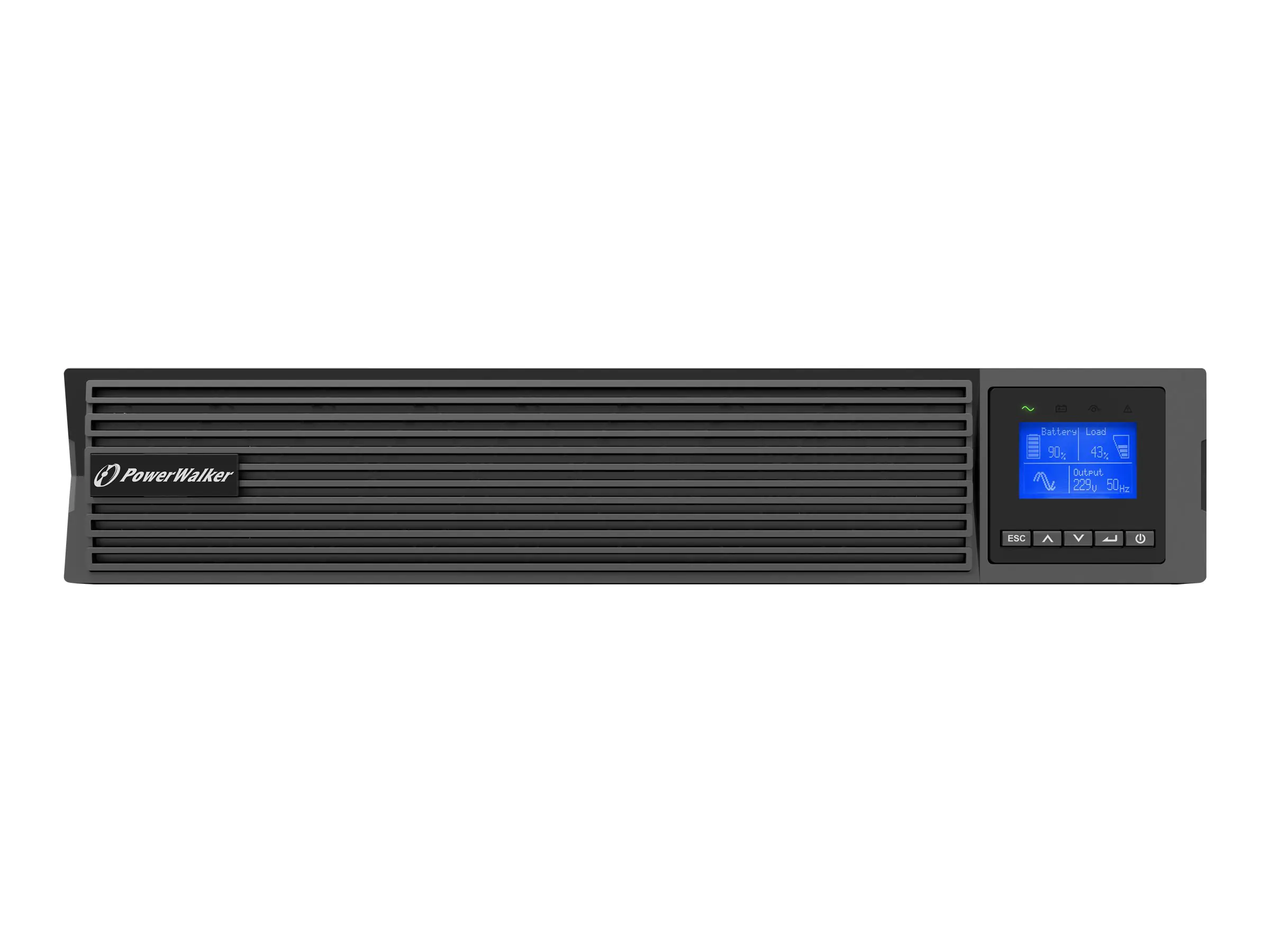 PowerWalker VFI 1500 ICR IoT - USV (in Rack montierbar/extern) - AC 160-300 V - 1500 Watt - 1500 VA - 9 Ah - RS-232, USB