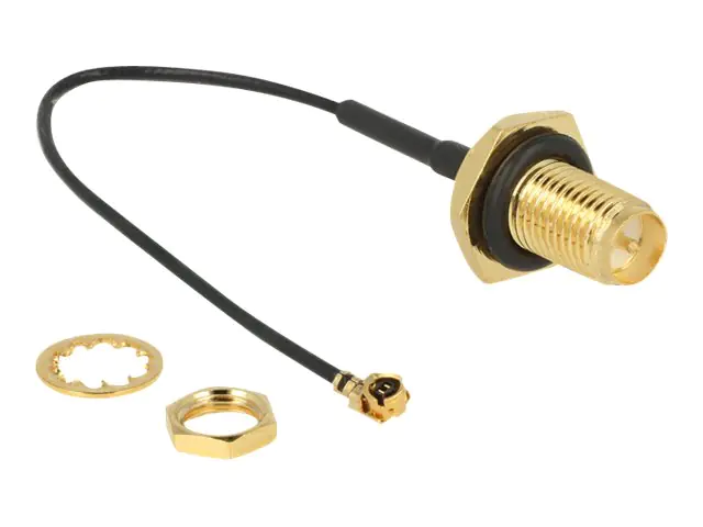 Delock - Antennenkabel - RP-SMA (W) bis MHF/U.FL (W) - 10 cm - Koax - Schwarz