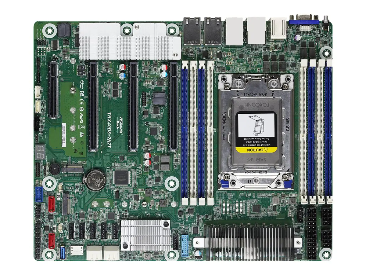 ASRock Rack TRX40D8-2N2T - Motherboard - ATX - Socket TR4 - AMD TRX40 Chipsatz - USB-C Gen2, USB 3.2 Gen 1, USB 3.2 Gen 2 - 10 Gigabit LAN, 2.5 Gigabit LAN - Onboard-Grafik