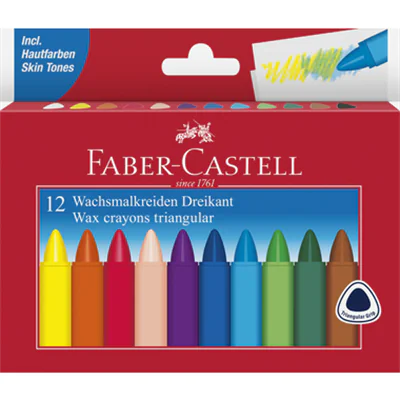 Faber-Castell Wachsmalstift 2 x 12 cm (Ø x L) farbig sortiert 12 St./Pack.