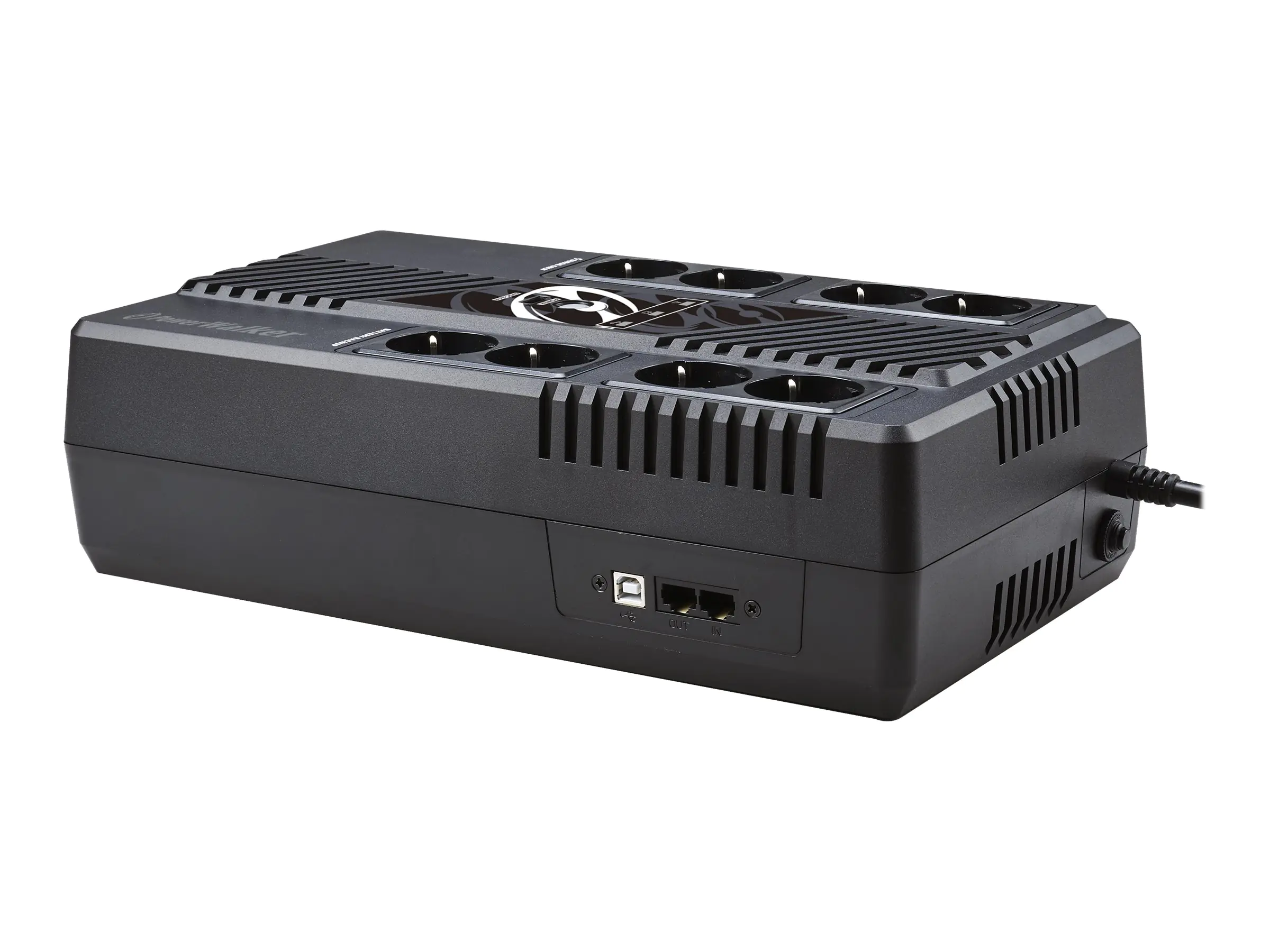 PowerWalker VI 1000 MS FR - USV - Wechselstrom 230 V - 600 Watt - 1000 VA - 9 Ah - USB - Ausgangsanschlüsse: 8