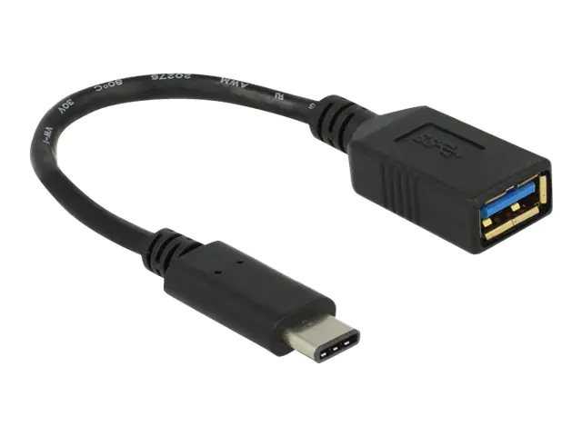 DeLOCK - USB-Adapter - USB Typ A (W) bis USB-C (M) - USB 3.1 - 15 cm - Schwarz