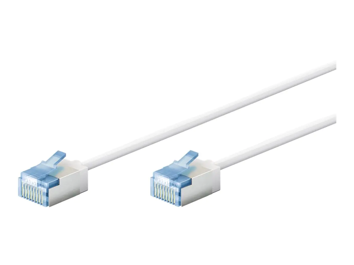 Goobay Ultraflexibles CAT 6A Patchkabel slim U/FTP weiß - extrakurze Stecker reiner