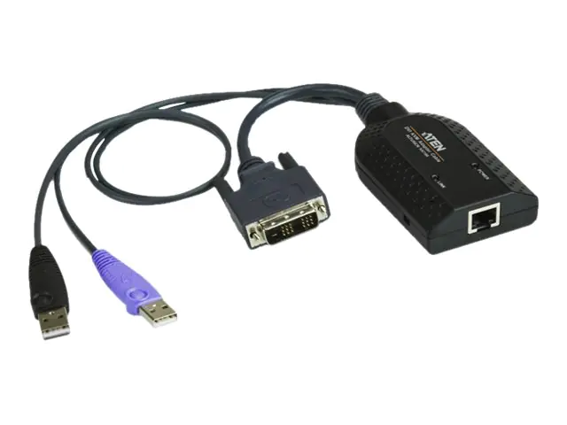 ATEN KA7166 - Tastatur- / Video- / Maus- (KVM-) Kabel - RJ-45 (W) zu USB, DVI-D (M)