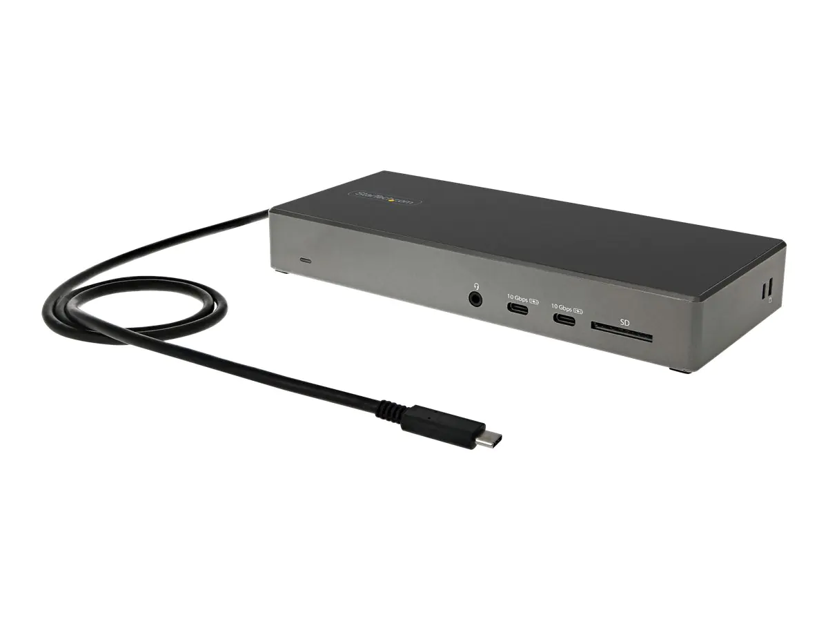 StarTech.com USB-C Dock - Dreifach 4K Monitor - USB Typ-C Dockingstation - 100 W PD 3.0 - DP 1.4 Alt Mode & DSC, 2x DisplayPort 1.4/HDMI 2.0 - 6xUSB (2x 10Gbps) DK31C2DHSPDUE