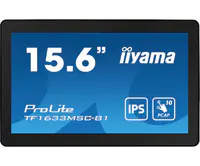 iiyama ProLite TF1633MSC-B1 - LED-Monitor - 39.5 cm (15.6") - offener Rahmen - Touchscreen - 1920 x 1080 Full HD (1080p) @ 60 Hz - IPS - 450 cd/m² - 1000:1 - 5 ms - HDMI, DisplayPort - Lautsprecher - Schwarz, matte Oberfläche