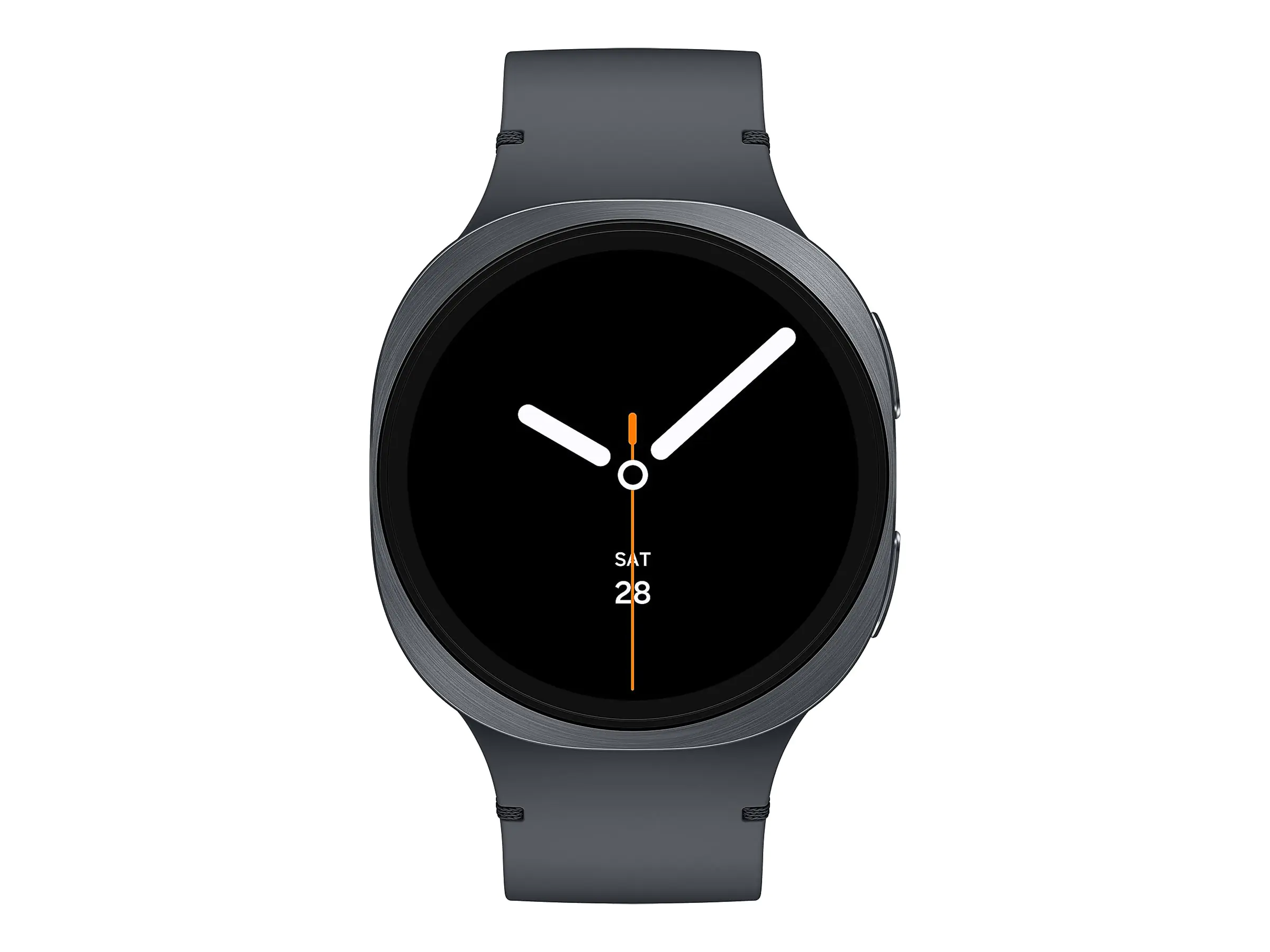 Samsung Galaxy Watch8 - 44 mm - Carbon-Schwarz - intelligente Uhr mit Sportband - Gummi - Graphit - Bandgröße: M/L - Anzeige 3.7 cm (1.47") - 32 GB - NFC, Bluetooth, Wi-Fi, LTE - 4G - 34 g