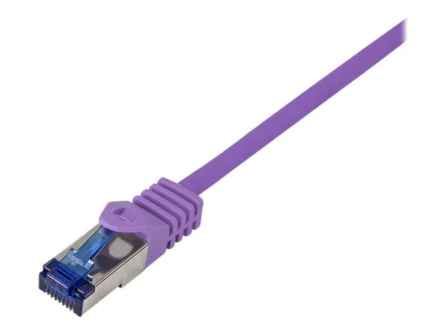 LogiLink Professional Ultraflex - Patch-Kabel - RJ-45 (M) zu RJ-45 (M) - 5 m - 6 mm - S/FTP - CAT 7 (Kabel) / CAT 6a (Anschlüsse) - halogenfrei, geformt, ohne Haken - lila, RAL 4005
