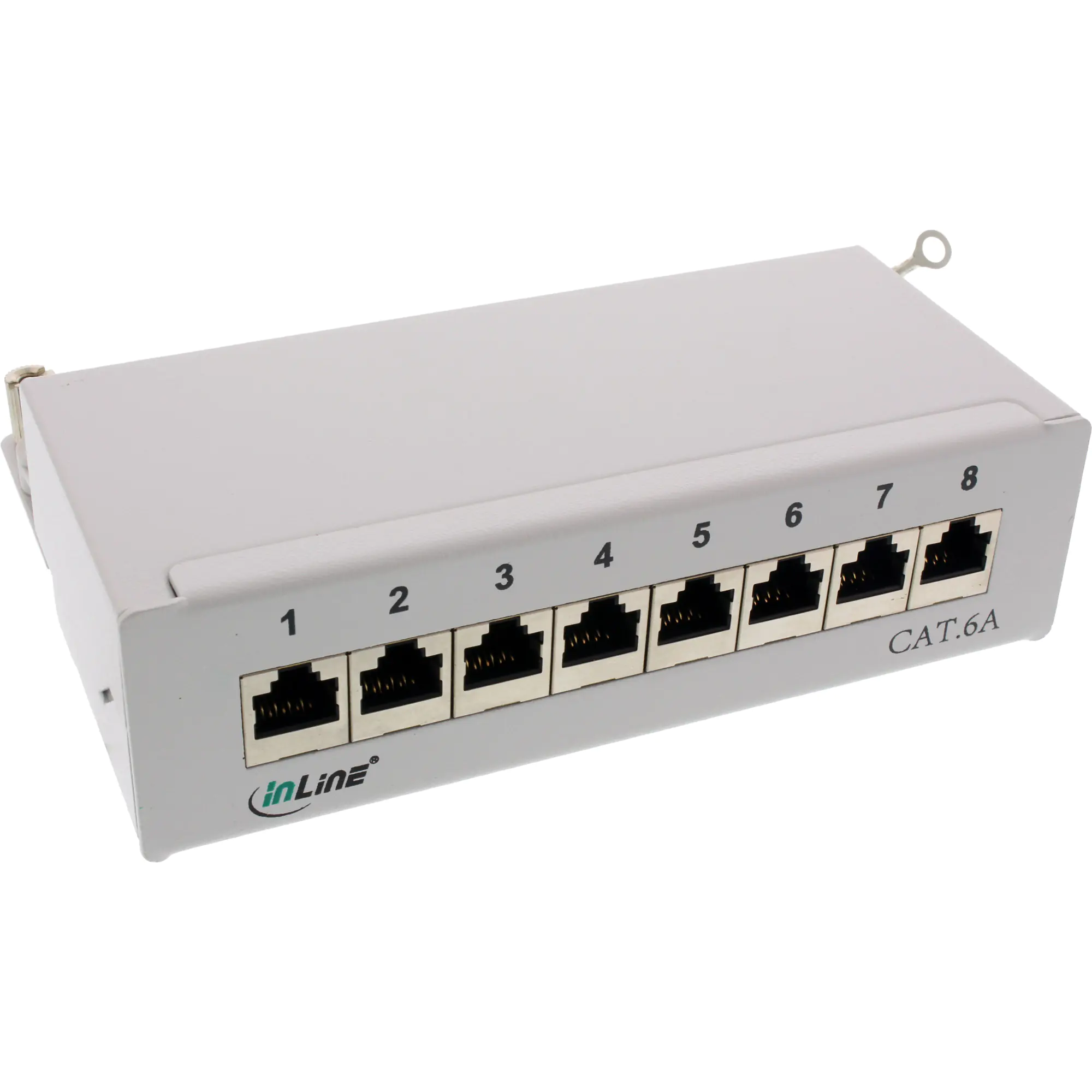 InLine - Patch Panel - Tisch montierbar, geeignet für Wandmontage - RJ-45 X 8 - Hellgrau, RAL 7035