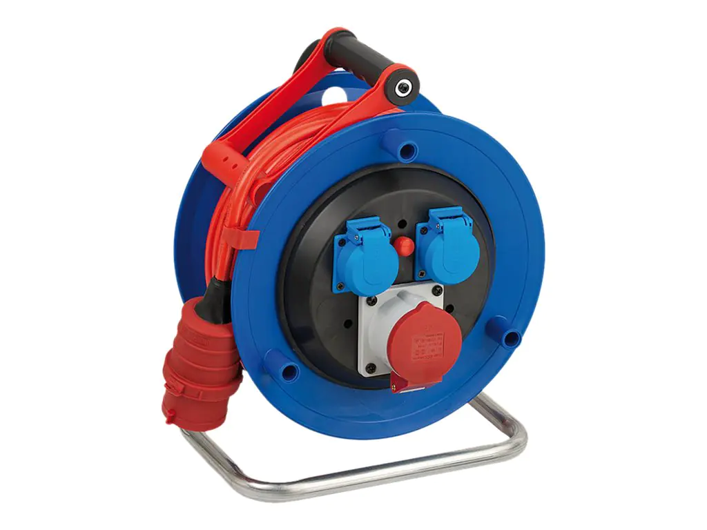 Brennenstuhl Garant CEE 1 AT-N07V3V3-F 5G1,5 - Verlängerungsrolle - Eingabe, Eingang Stromversorgung - Ausgangsanschlüsse: 3 (Stromversorgung) - 25 m Schnur - Rot