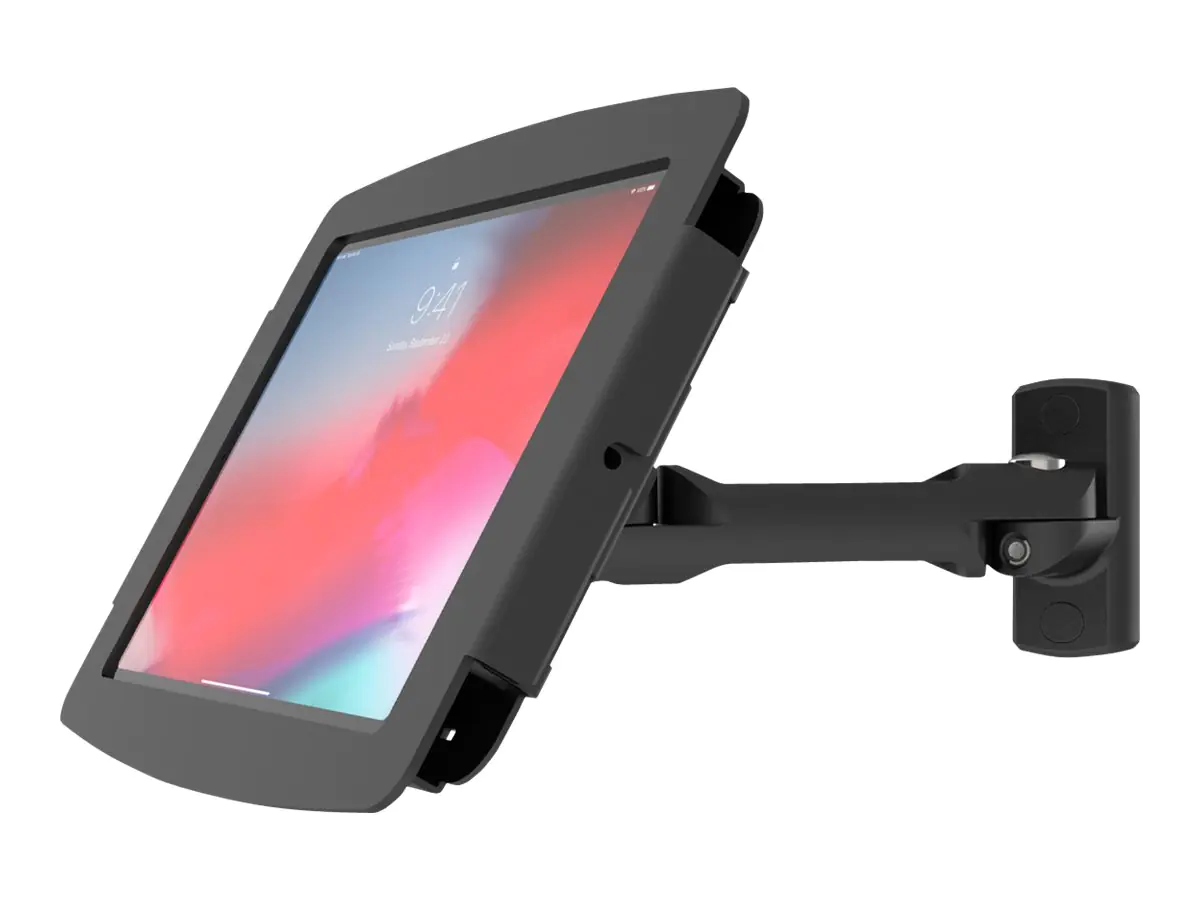 Compulocks iPad Pro 12.9" (3-6th Gen) Space Enclosure Swing Wall Mount - Gehäuse - Diebstahlschutz - für Tablett - verriegelbar - hochwertiges Aluminium - Schwarz - Bildschirmgröße: 32.8 cm (12.9") - Wandmontage, Oberflächenmontage, Thekenbereich - für Ap
