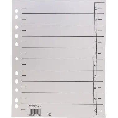 Soennecken Trennblatt oeco DIN A4 Recyclingkarton grau schwarz 100 St./Pack.