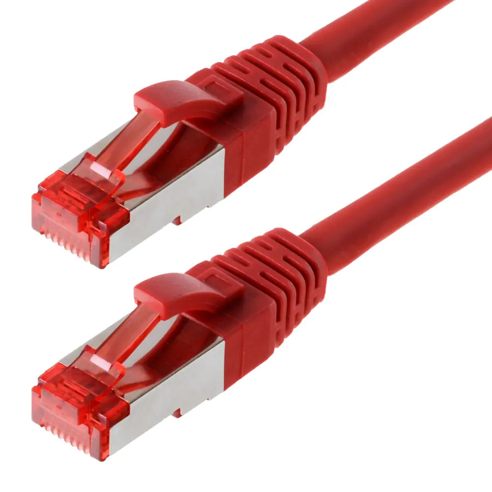 Patchkabel S/FTP (PIMF) CAT 6, rot 1,0m halogenfrei