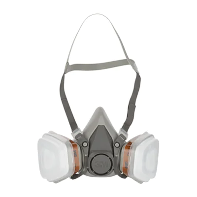 3M Halbmaske 6002PRO Einheitsgröße A2P3 inkl. 1 Paar Filter gegen organische Dämpfe A2 6055, 1 Paar Partikelfilter P3 5935 Polypropylen/Silikon/Gummi grau/weiß