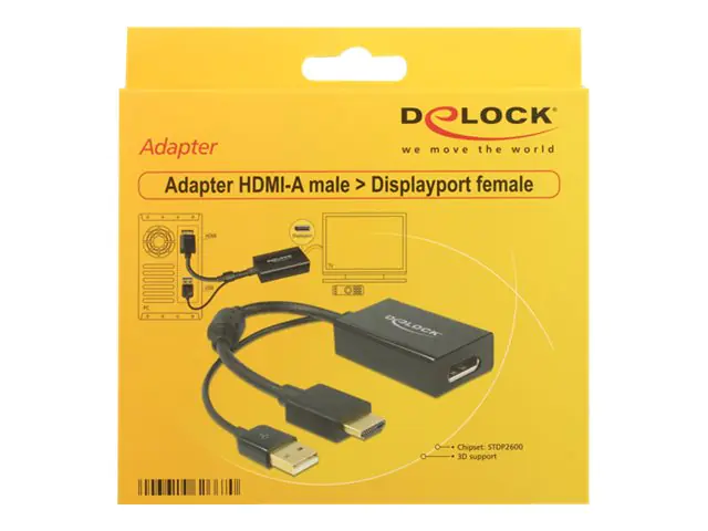 DeLOCK - Videokonverter - HDMI - DisplayPort - Schwarz - retail