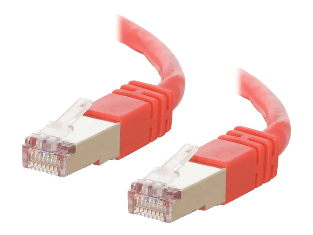 C2G Cat5e Booted Shielded (STP) Network Patch Cable - Patch-Kabel - RJ-45 (M) zu RJ-45 (M) - 1 m - STP - CAT 5e - geformt - Rot