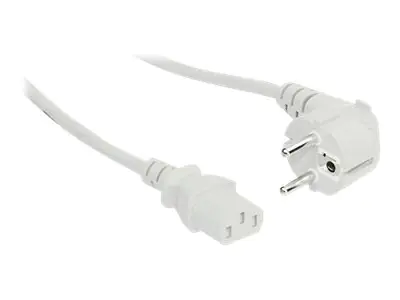 InLine - Stromkabel - IEC 60320 C14 zu power CEE 7/7 (M) - 5 m - 90° Stecker - weiß