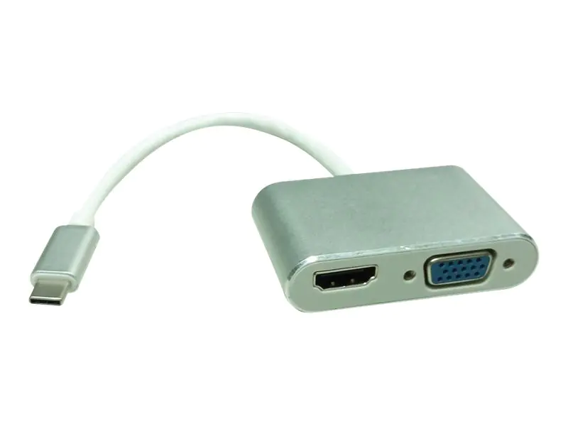 Roline - Externer Videoadapter - USB-C 3.1 - HDMI, VGA - Silber