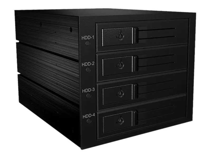 ICY BOX IB-564SAS-12G - Gehäuse für Speicherlaufwerke mit Lüfter - 3.5" (8.9 cm) - Schwarz