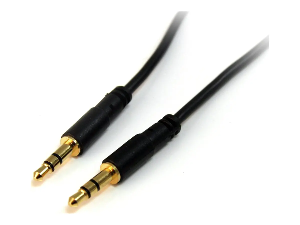 StarTech 6 ft Slim 3.5mm Stereo Audio Cable - M/M - 3.5mm Male to Male Audio Cable for your Smartphone, Tablet or MP3 Player (MU6MMS) - Audiokabel - mini-phone stereo 3.5 mm männlich zu mini-phone stereo 3.5 mm männlich - 1.8 m - Schwarz - für P/N: KITBXA