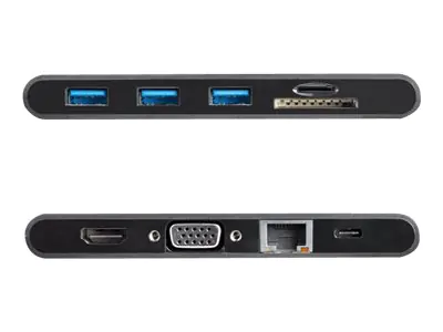 StarTech.com Startech USB C Multiport Adapter, USB Type-C Mini Dock with HDMI 4K or 1080p VGA Video, 100W PD Passthrough, 3x USB 3.0, Gigabit Ethernet, SD & MicroSD Card Reader, USB 3.0 Adapter - USB C HDMI Travel Dock (DKT30CHVSCPD)