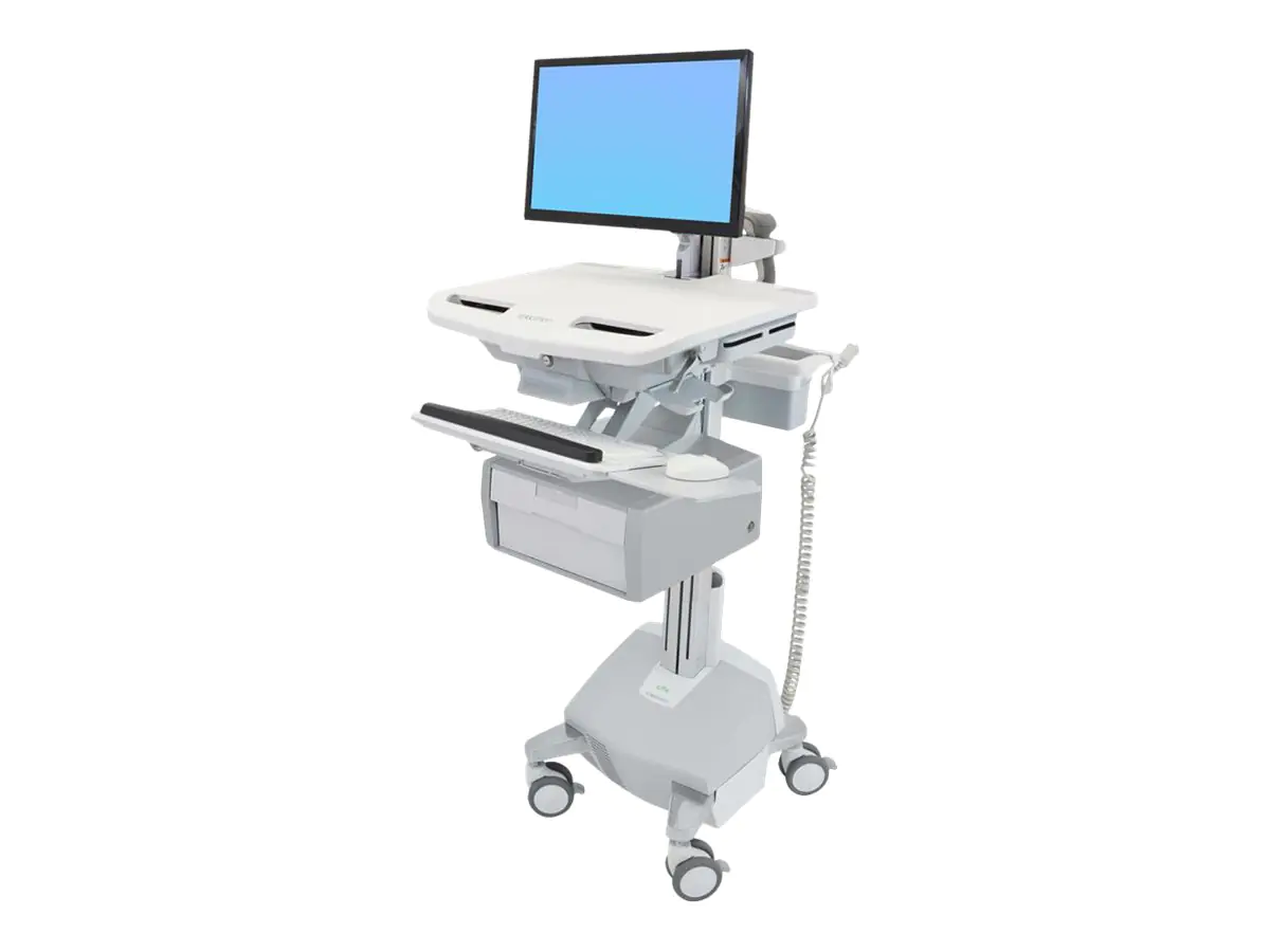 Ergotron Cart with LCD Arm, LiFe Powered, 1 Tall Drawer - Wagen - für LCD-Display / PC-Ausrüstung - verriegelbar - medizinisch - Aluminium, verzinker Stahl, hochwertiger Kunststoff - Bildschirmgröße: bis zu 61 cm (bis zu 24 Zoll) SV44-12B2-2