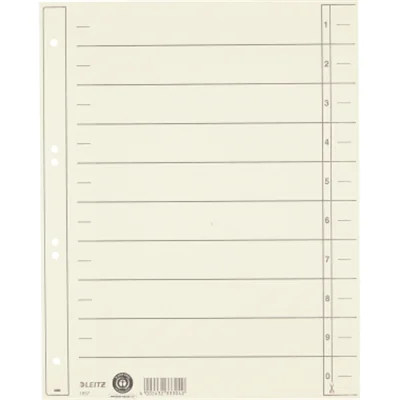 Leitz Trennblatt DIN A4, Überbreite Kraftkarton, recycelt chamois schwarz 100 St./Pack.