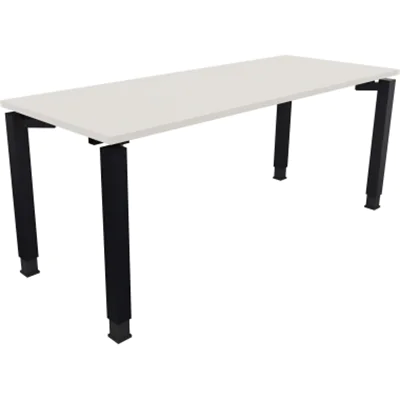 Schreibtisch Vierfuß Quadratrohr B1800xT700xH680-820 an/Weiß