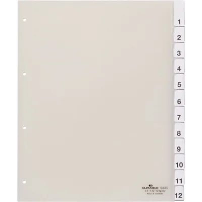 DURABLE Register 683519 230/245x297mm 12teilig Hartfolie tr