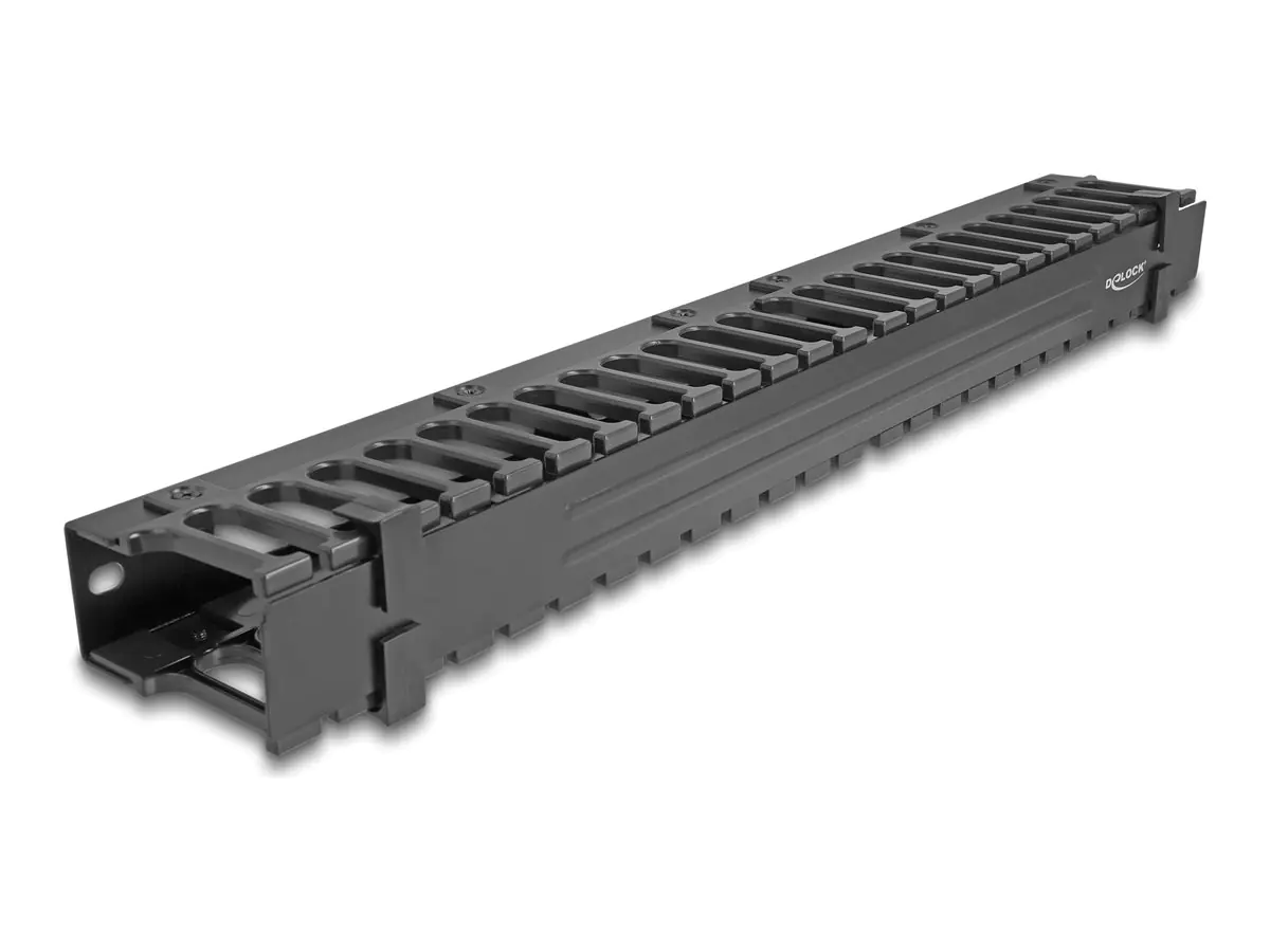 Delock Kabelführungsplatte für Schaltschrank - 3 Öffnungen - Schwarz - 1U - 48.3 cm (19") 67022