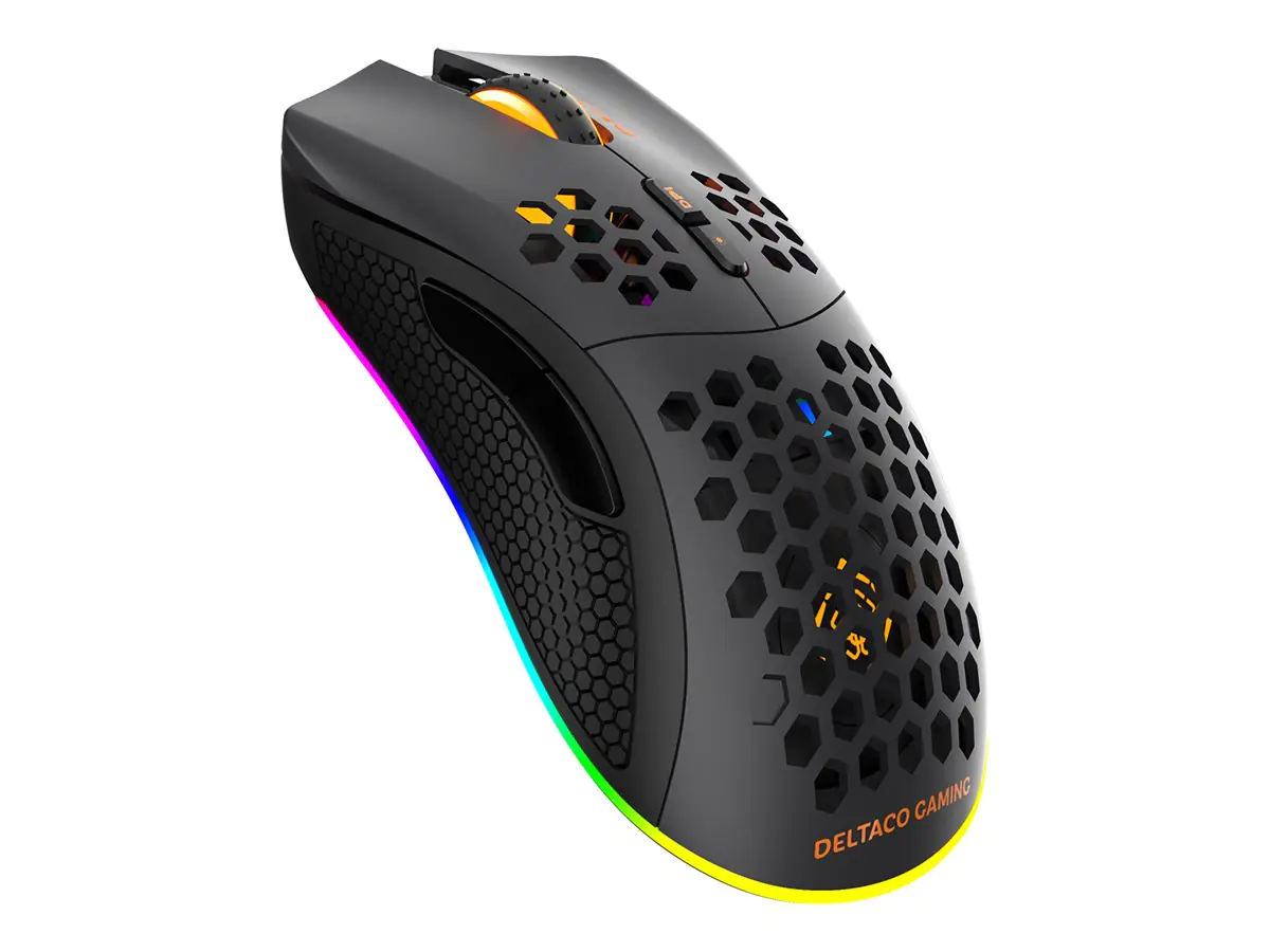 Deltaco GAMING DM220 - Maus - 7 Tasten - kabellos , kabelgebunden - 2.4 GHz - kabelloser Empfänger