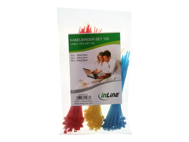 InLine - Kabelbinder-Kit - Blau, Gelb, Rot