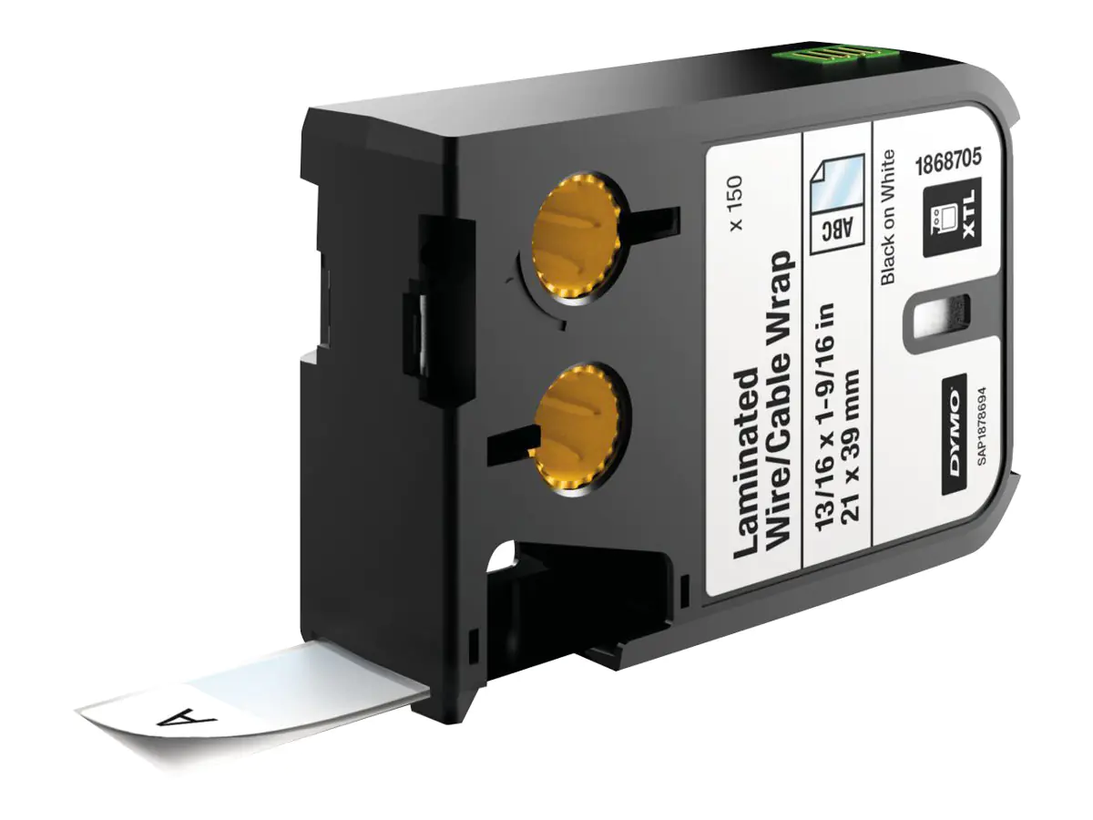 Dymo Etiketten schwarz auf weiß 21 x 39mm Vinyl 1868705 permanent 6x 150 Etiketten