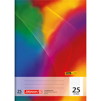 BRUNNEN Schulheft Lin 25 104492502 DIN A4 16Blatt liniert