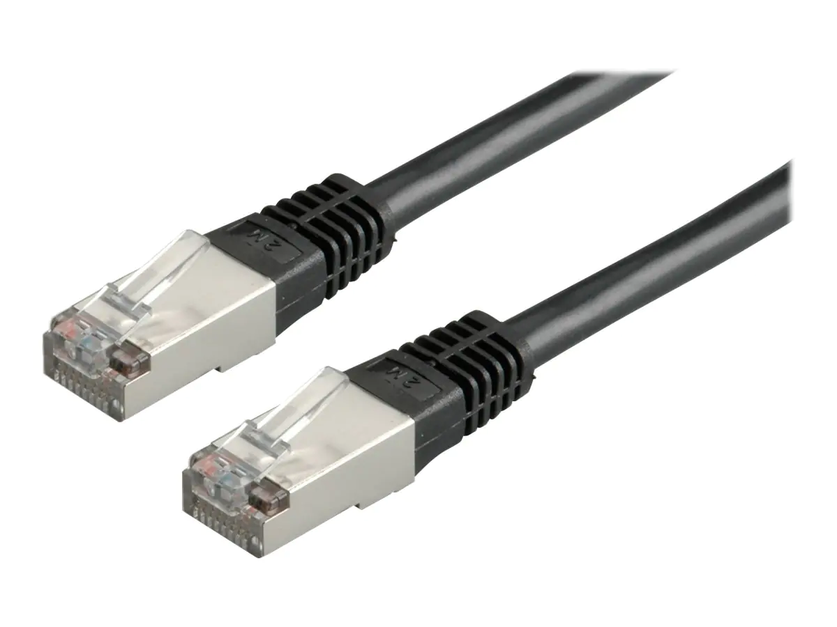 Roline - Patch-Kabel - RJ-45 (M) zu RJ-45 (M) - 3 m - SF/UTP - CAT 5e - geformt - Schwarz
