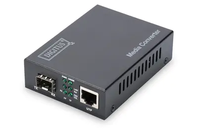 Digitus DN-82130 - Medienkonverter - 1GbE - 10Base-T, 100Base-TX, 1000Base-T - RJ-45 / SFP (mini-GBIC) - bis zu 80 km