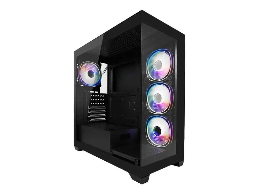 LC-Power Gehäuse MidiTower 715B black USB3.2/Audio o.Netzteil SEAMLESS_X