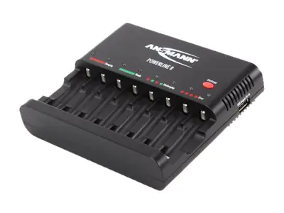 ANSMANN Powerline 8 - Batterieladegerät / Stromadapter - 8 x Batterien laden (USB)