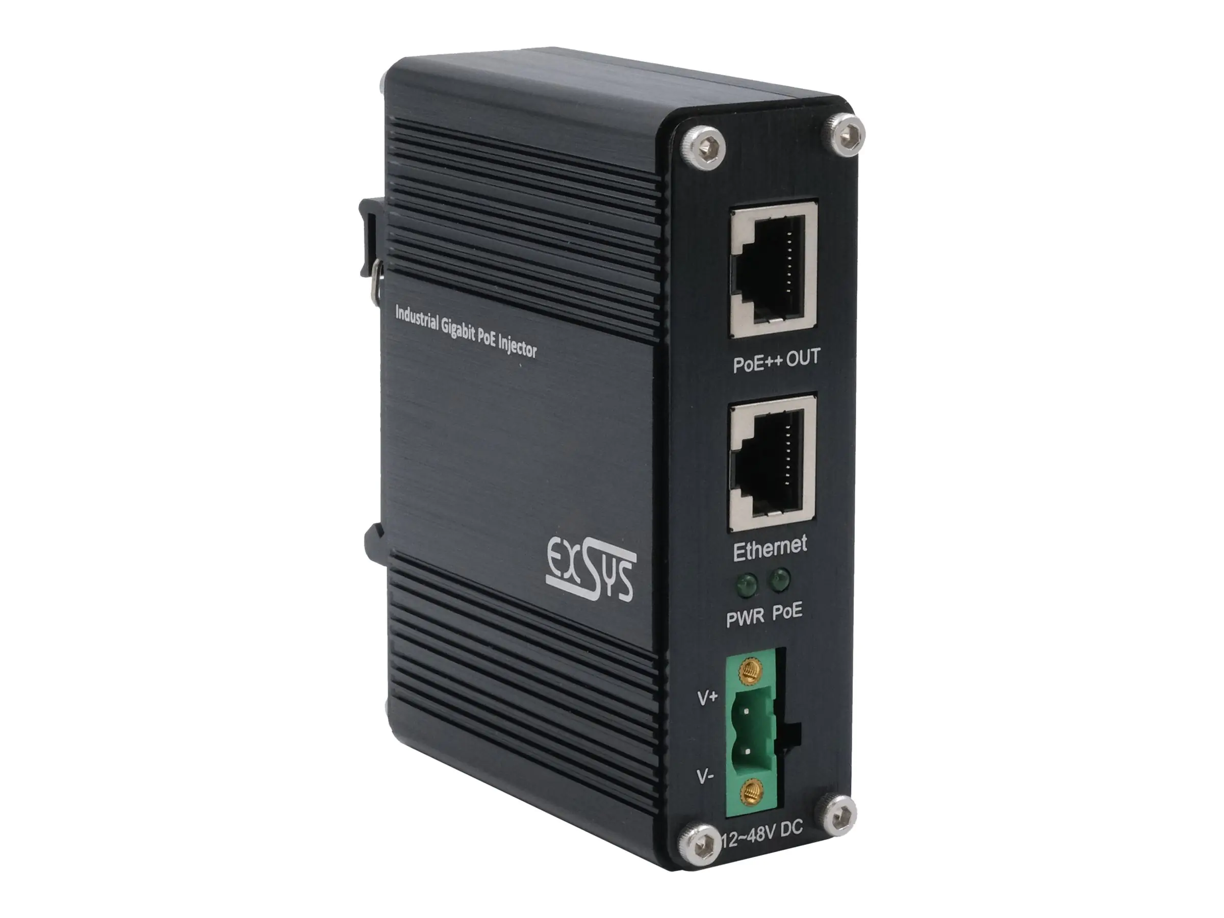 Exsys PoE++ Gigabit Injektor 95W DC Eingang+12V bis+48V - 1.000 Mbps