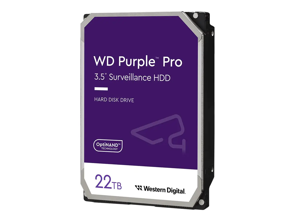 WD Purple Pro WD221PURP - Festplatte - 22 TB - Videoüberwachung, Smart Video - intern - 3.5" (8.9 cm) - SATA 6Gb/s - 7200 rpm - Puffer: 512 MB